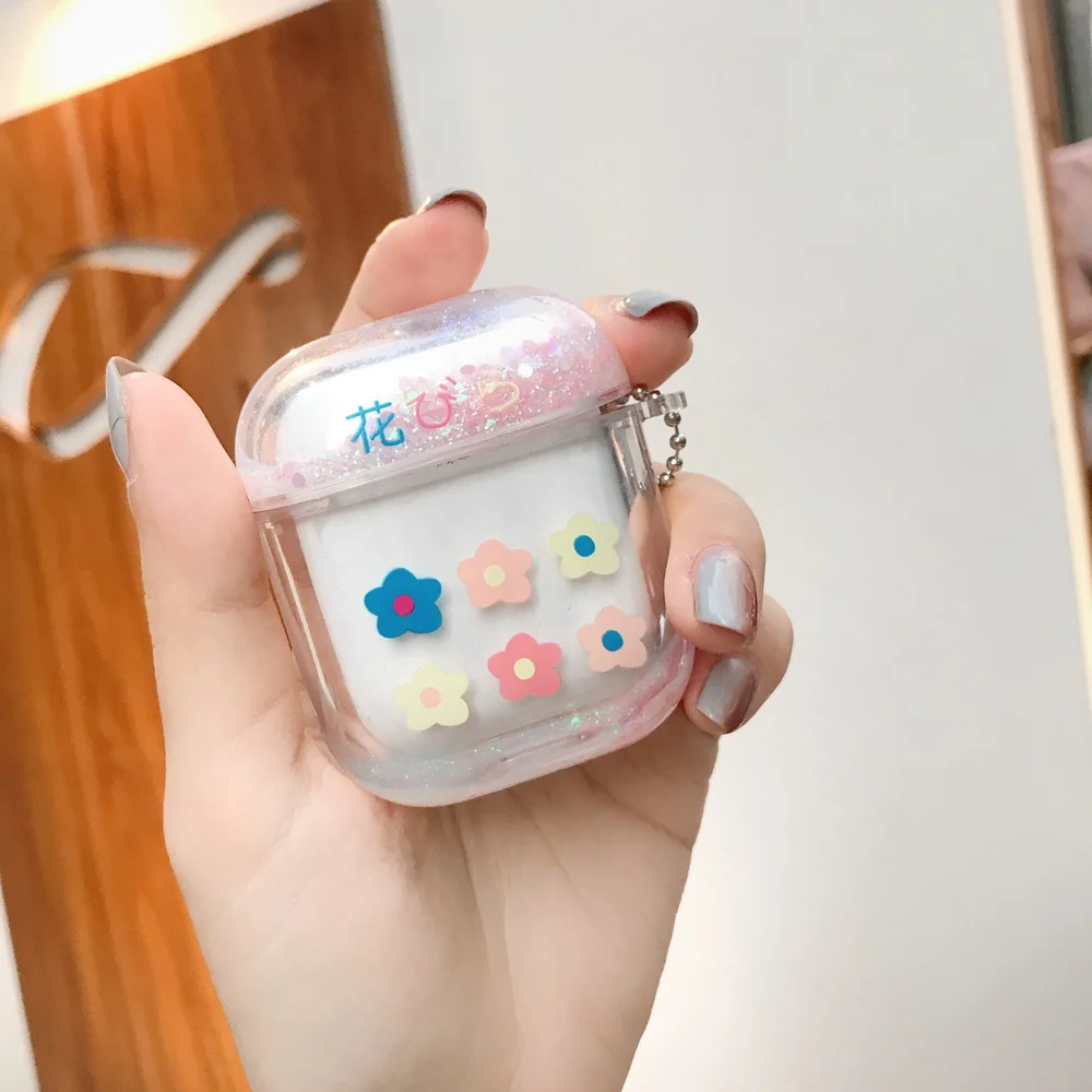 clear Чехол для наушников Airpods 1/2, прозрачный, кристально чистый, защитный чехол для наушников с цепочкой - Цвет: clear