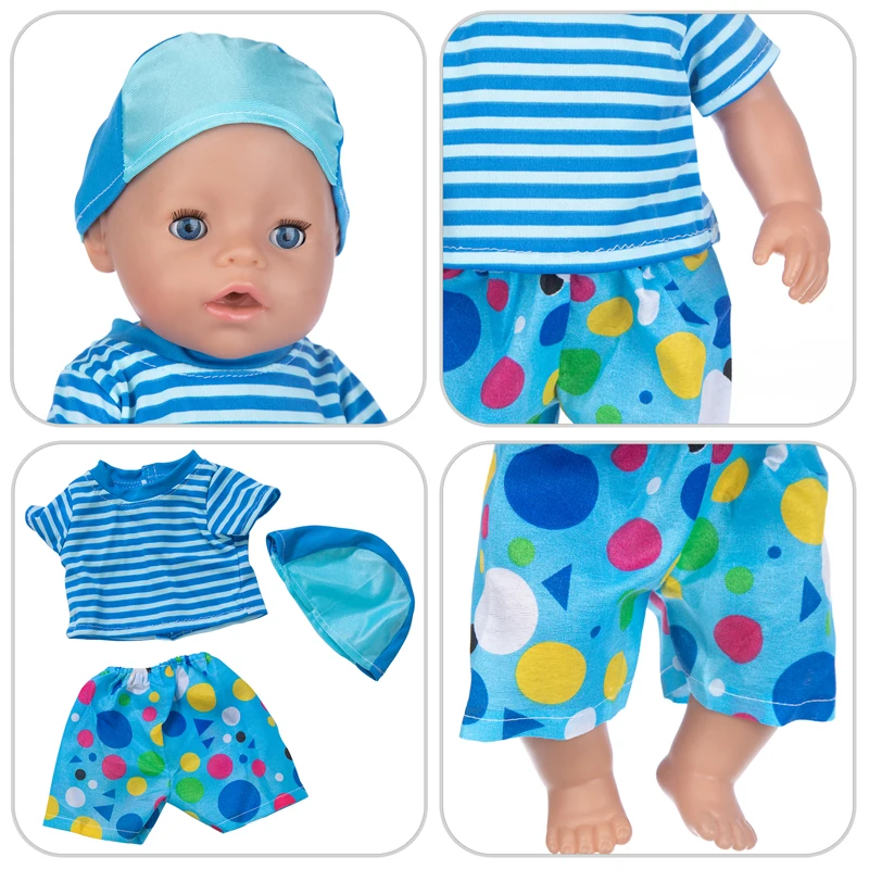 

2023 New Blue Suit Doll Clothes Fit For 43cm baby new born Doll clothes reborn Doll Accessories