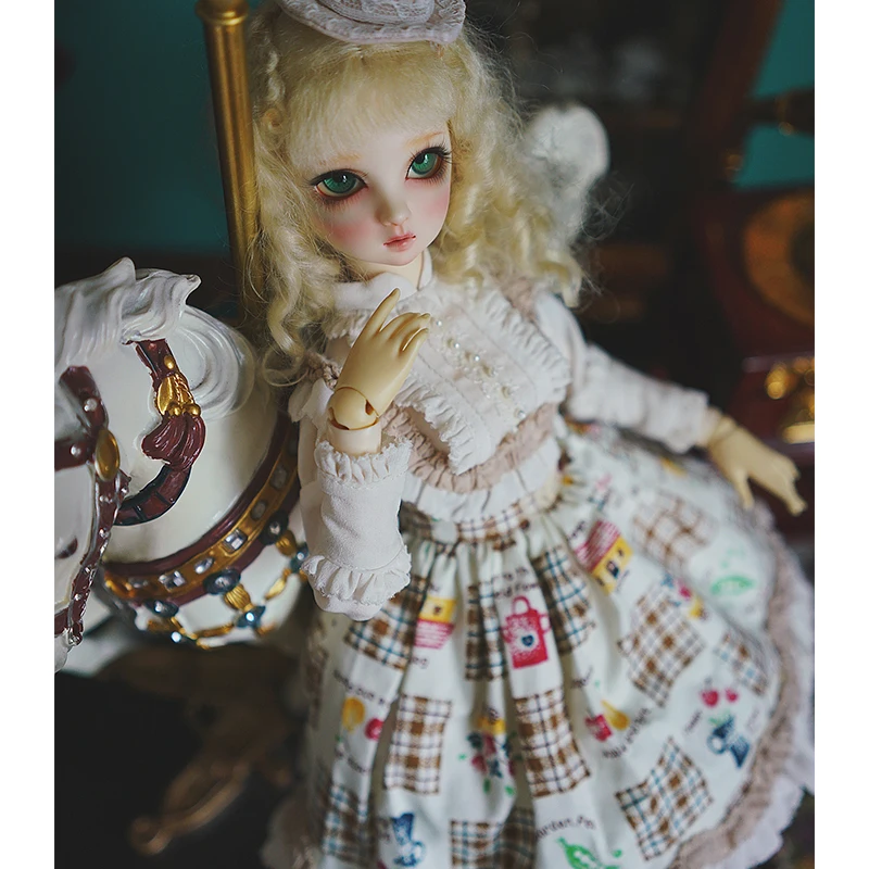 1/3 1/4 bjd Кукла платье с принтом для девочек+ Милая шляпа+ Носки для 1/6 1/4 1/3 bjd кукла аксессуары костюм платье BJD одежда