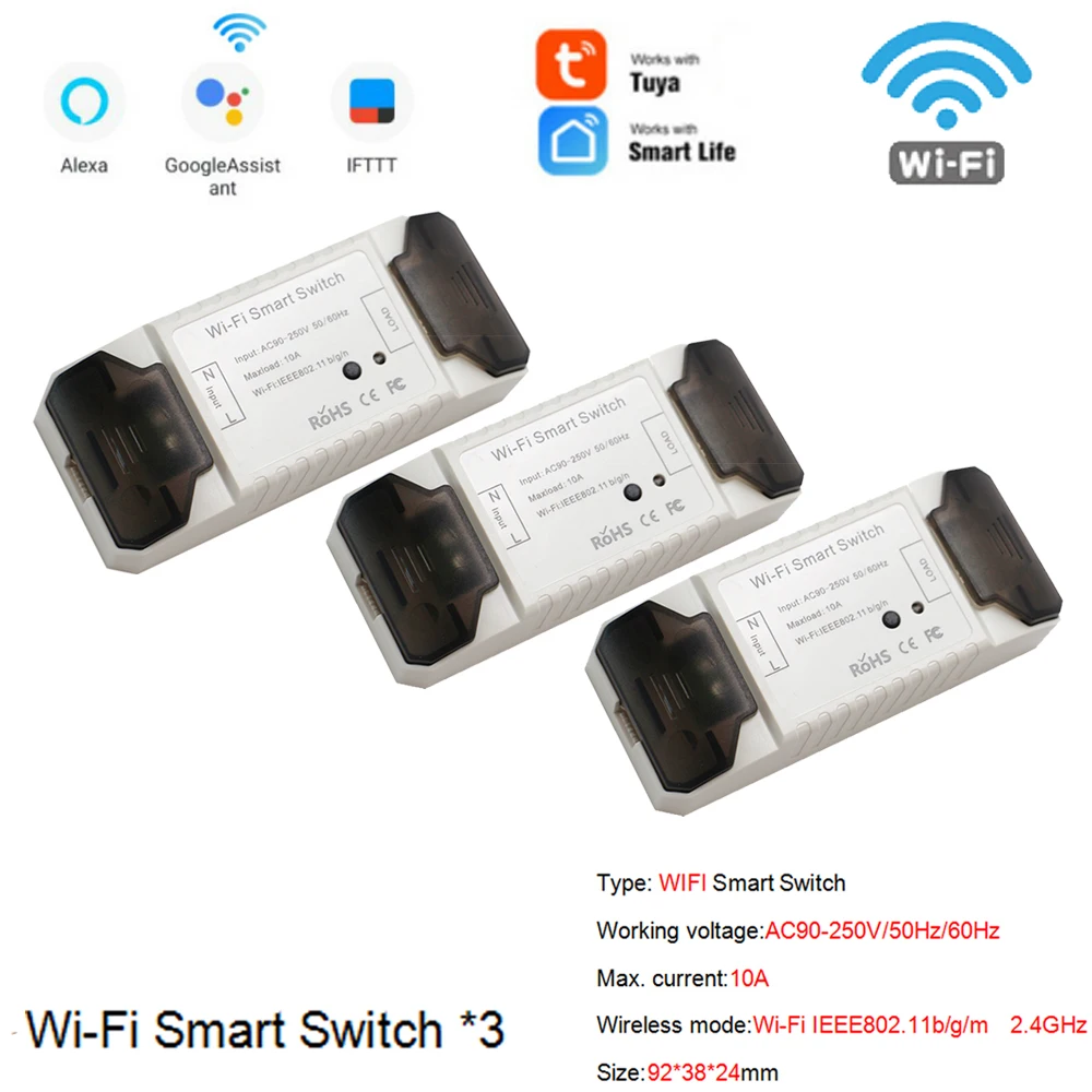3 Control(Wifi ) DIY Wifi переключатель Wi-Fi/RF Умный дом беспроводной пульт дистанционного управления Wifi переключатель Автоматизация модуль Таймер умный выключатель - Цвет: 3 Control(Wifi )