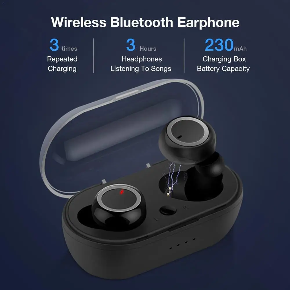 TWS 5 0 Bluetooth Wireless Earphone Sports Waterproof Sports Headset Touch Control Music Earbuds Headphones For Xiaomi Phone
