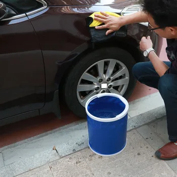

13L Portable Folding Bucket Collapsible Multifunctional Folding Outdoor Bucket Basin for Volvo S40 S60 S80 XC60 XC90 V40 V60 C30