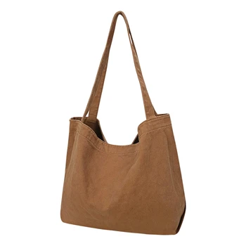 

Simple Large-Capacity Portable Canvas Bag Wild Retro Shopping Bag Brown