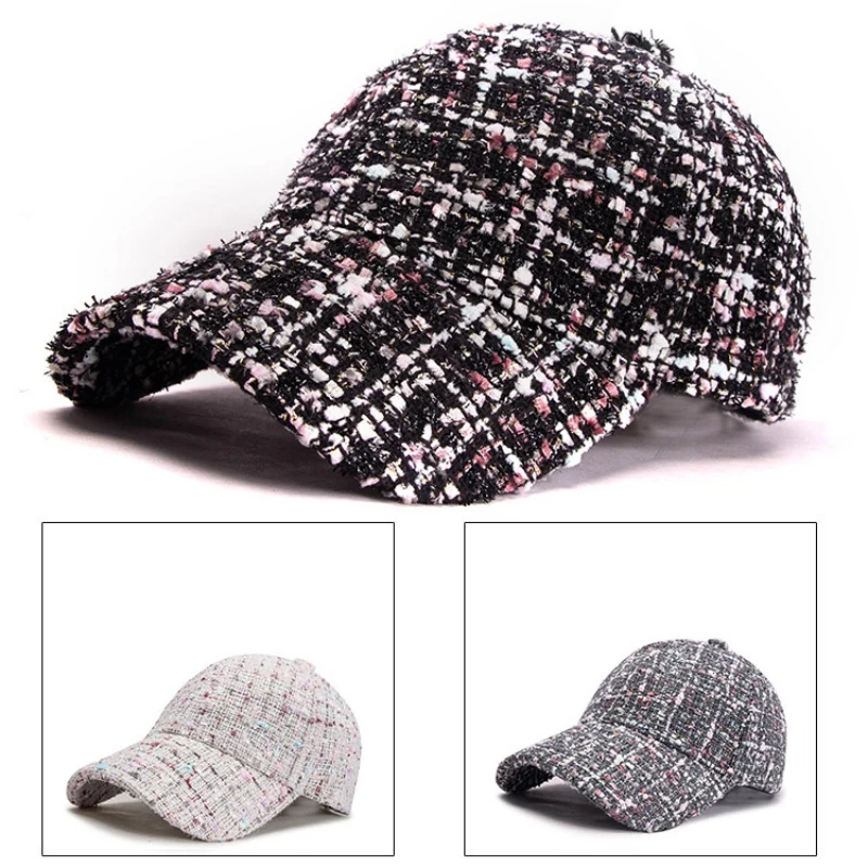 Fashion Adjustable Wool Blend Hat For Winter Outdoor Sports Warm Baseball Cap Adult Peaked Cap Hip Hop Hat