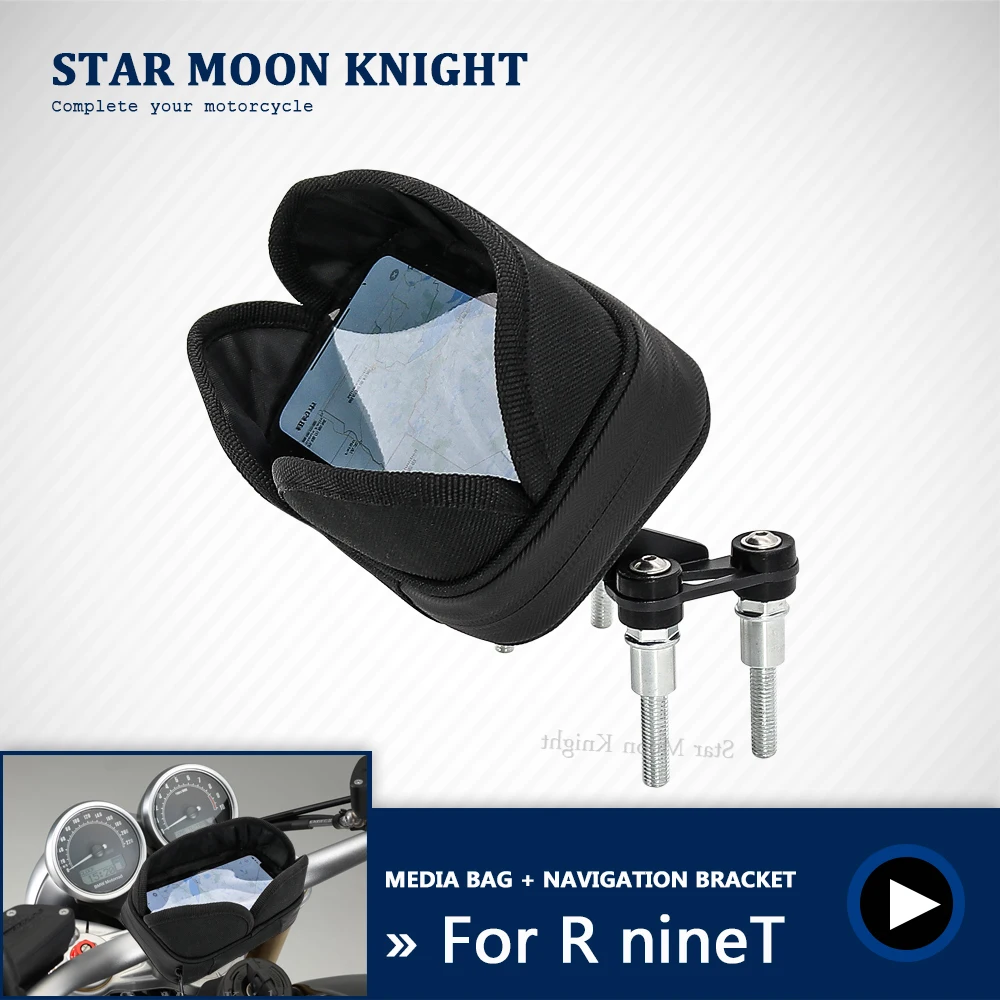 

Mobile Phone GPS Plate Phone Holder Media Bag Navigation Bracket Waterproof bag For BMW R nineT Pure Racer Scrambler Urban G/S