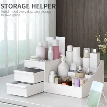 

Stationery Save Space Large Capacity Jewelry Cosmetic Storage Box Desktop Storage Box Makeup Organizer