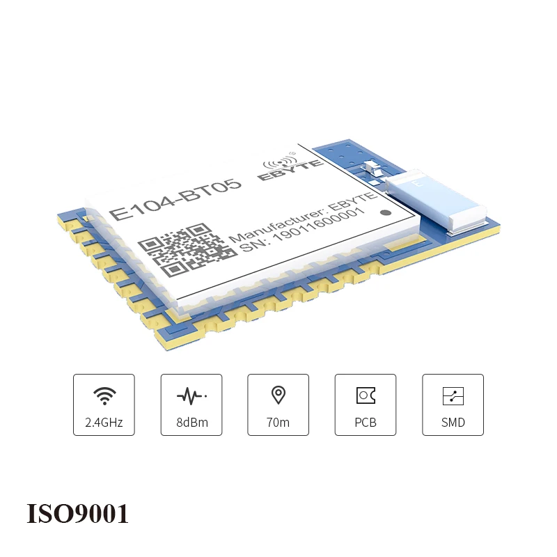 E104-BT05 TLSR8266 Bluetooth беспроводной модуль 2,4 ГГц 8dBm SMD IO порт последовательные данные Прозрачная передача PCB антенна