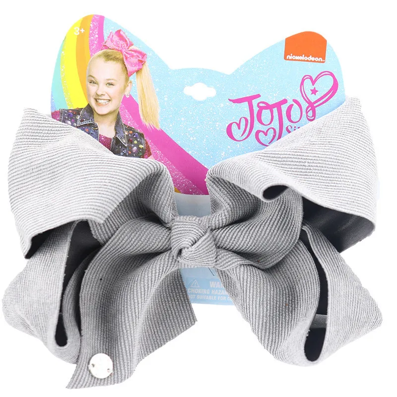Новые 8 дюймов Jojo банты/Jojo Siwa большие банты для волос для девочек заколки для волос ручной работы Твердые бархатные заколки для волос вечерние Детские аксессуары для волос - Цвет: 5