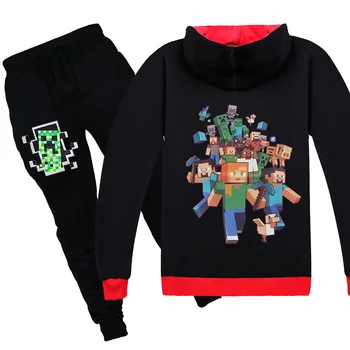 

2020Children's Suits Spring Autumn Wear Boys Long Sleeved Tops + Trousers Kids 2 Suits Minecrafted Teenagers Children Sport Sets