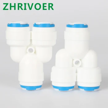 

OD RO Water Hose Tube Plastic Coupling Connector Reverse Osmosis System Y Fitting Quick Coupling Equal 3 Way 1/4" 3/8"