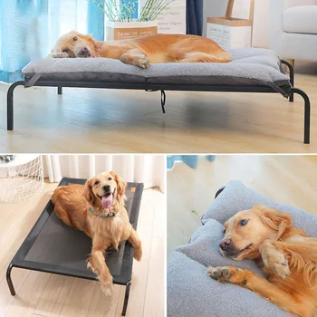 

Spring Summer Dog Bed Dog Marching Bed Steel Frame Bed Pet Ice pad Cushion Pet Nest Mesh Breathable Dog Beds For Large Dogs