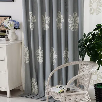 

Modern Cotton and Hemp Embroidered Curtains Window Yarn Burst High Quality Curtains for Living Room and Bedroom