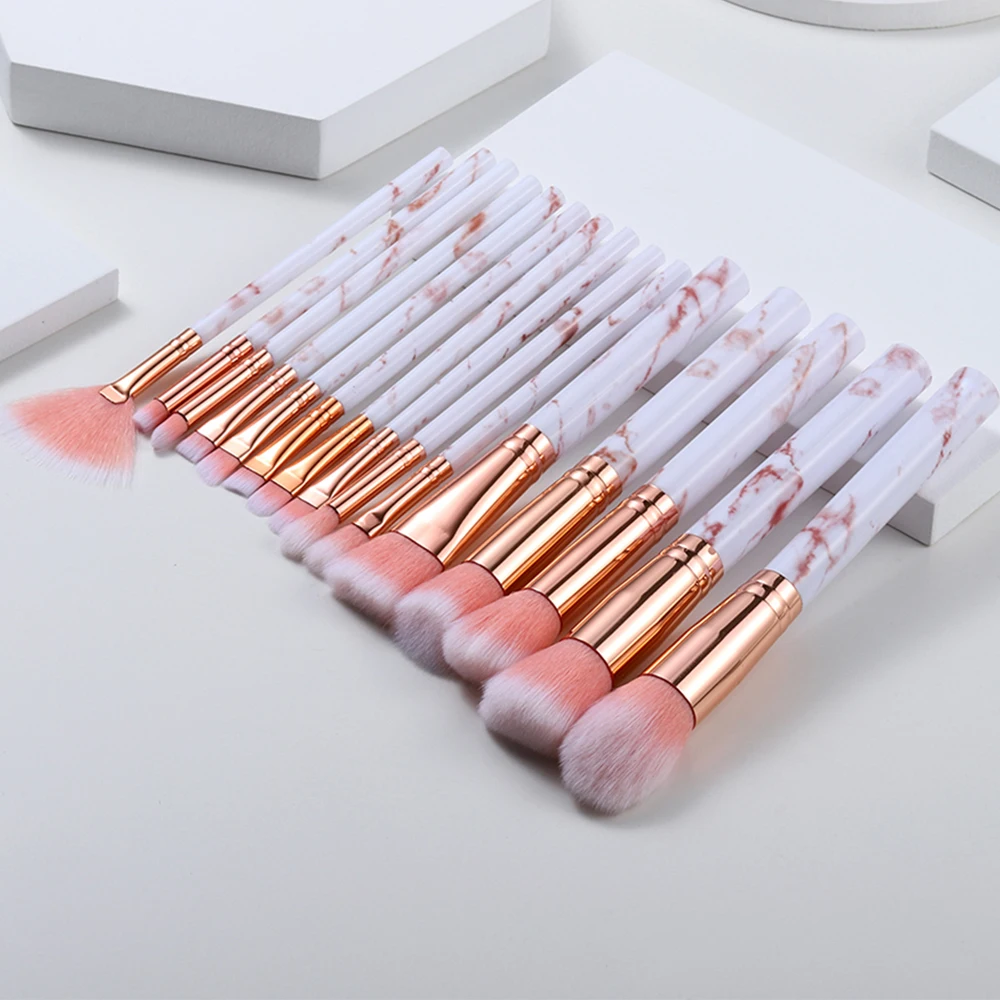 

15pcs Marble Makeup Brushes Set Cosmetic Powder Eye Shadow Foundation Edge Control Make Up Brush Kit Brochas Maquillaje Beauty