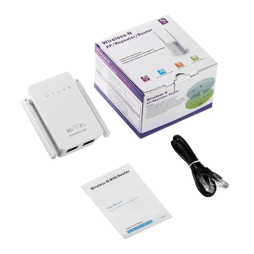 300M Беспроводной ретранслятор/маршрутизатор/расширитель диапазона AP сигнала белый wifi 0,05(км) 2,4 ГГц~ 2,4835 ГГц 300 Мбит/с усилитель