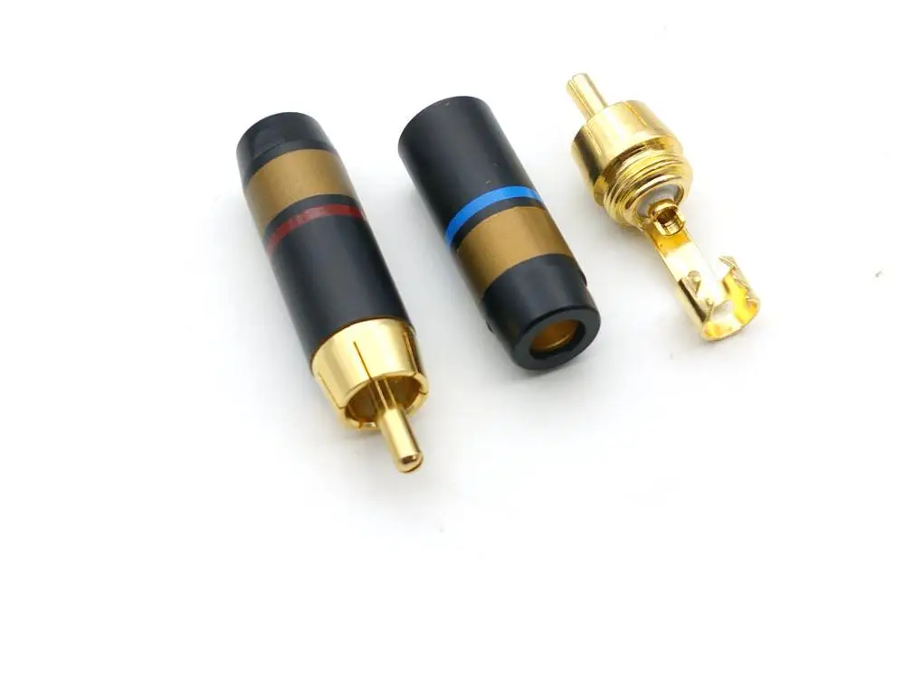 2 шт. позолоченный Штекерный разъем RCA для пайки|connectors gold|connector plugconnector male |