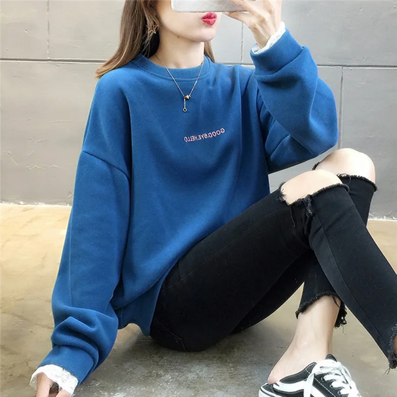 Womens Fashion Hoodies Without Hood Fashion Womens Letter Print Long Sleeve Sweatshirt Pullover Casual Tops Blouse Sudadera