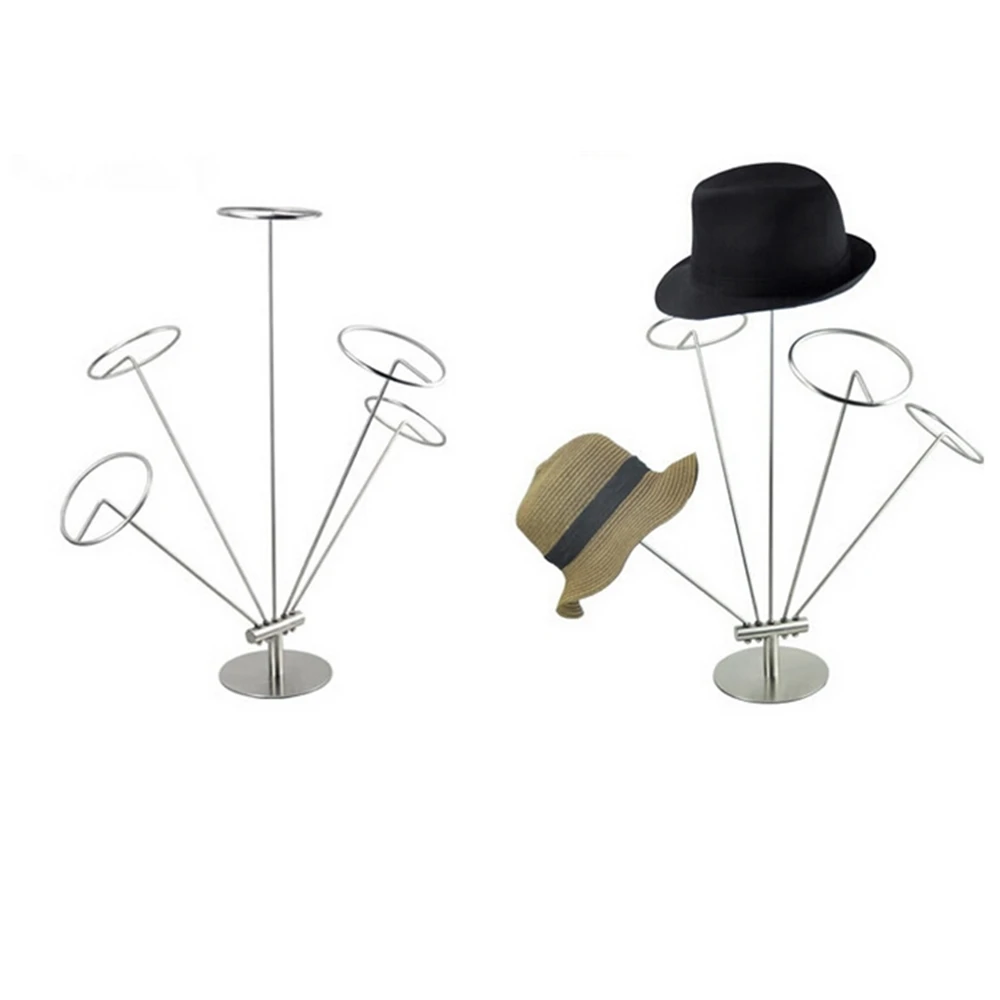 Silver Metal Hat Display Rack Hat Display Stand Hat Cap Stand Holder