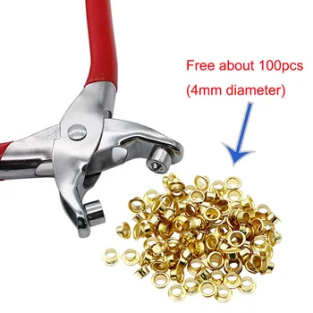

1Set Hole Punch Hand Pliers Rivets Pliers and Rivet Punching Leather BeltTool Eyelets Grommets for Shoes Bags Leather Belt Plier