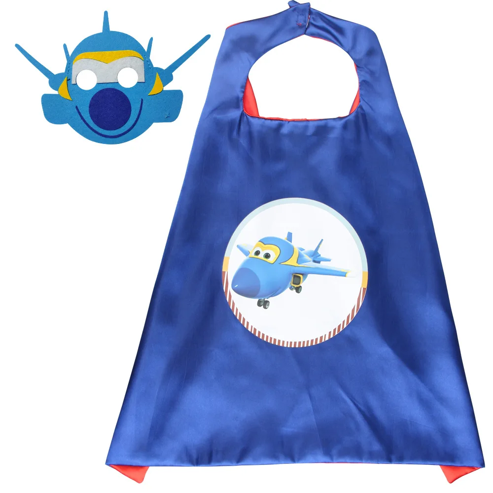 Super Wings Superhero Baby Cape with Masks Cloak Set Birthday Party Supplies Halloween Girls Boys Cosplay Cute Cartoon Costumes