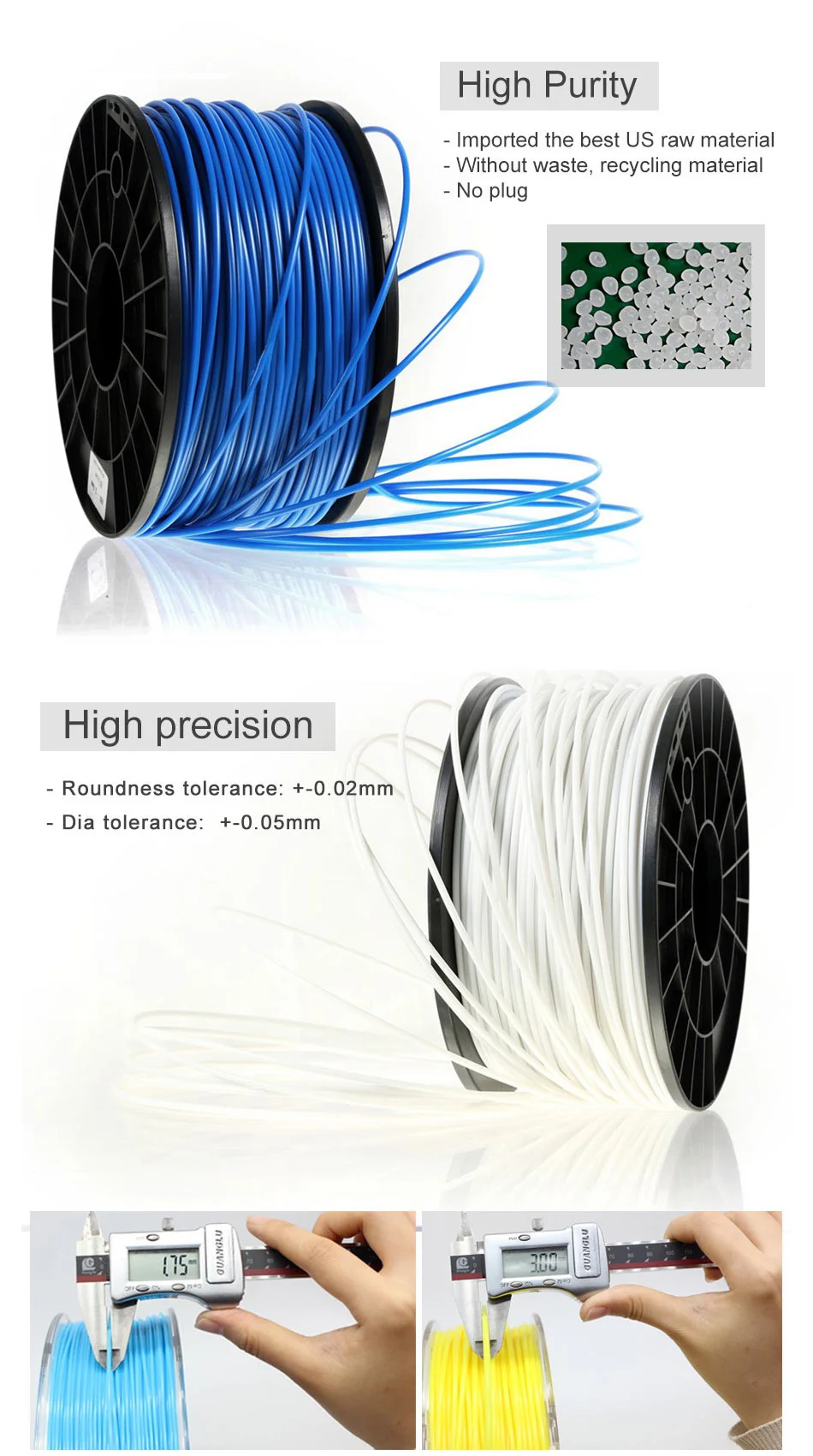 1.75mm PLA Filament 1 KG, Perfect 3D Print Plastic 3D Printer Supplies 3D Print Material best petg filament
