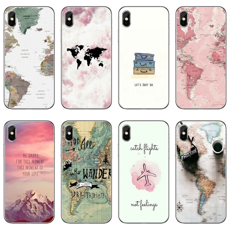 World Map Travel Just Go For Samsung Galaxy S10 Lite S9 S8 S7 S6 edge Plus S5 S4 Note 9 8 5 4 mini cover case | Мобильные телефоны