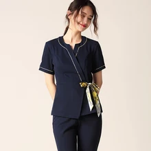 Новая весенне-летняя рабочая одежда для косметолога, Воздухопроницаемый костюм с короткими рукавами, одежда для ног, для ванны, для терапии ног, Клубная одежда для рабочих