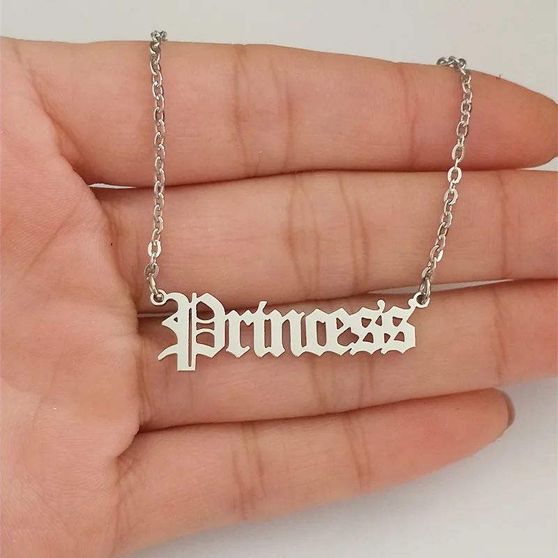 Silver Princess 10 шт. ожерелье с ангелом, Очаровательное ожерелье принцессы, ювелирные изделия из нержавеющей стали, ожерелье для маленькой девочки, подарок для женщин и детей - Окраска металла: Silver Princess