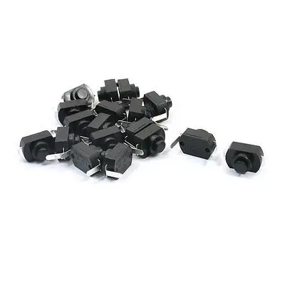 18 шт. AC 250V 1A SPST Мгновенный фонарик Фонарь кнопочный переключатель Черный