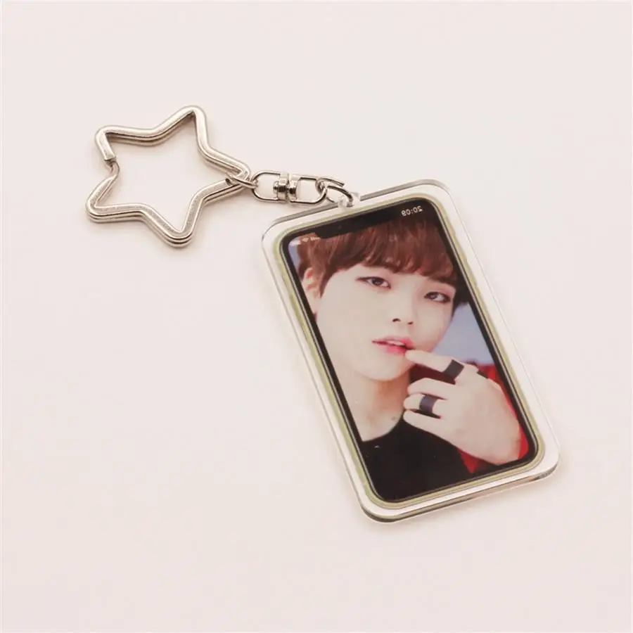 6 X1 брелок для ключей с подвеской Kpop Junho Minhee акриловый брелок Ын Санг двусторонний брелок с фотографией модный держатель для ключей - Цвет: 6