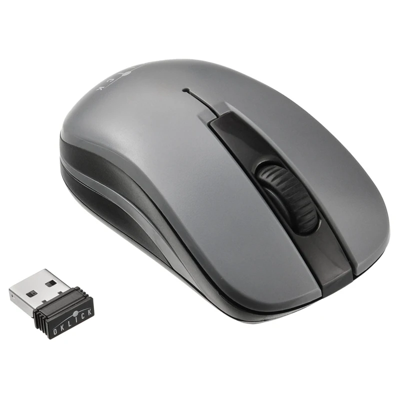 945814 Мышь Oklick 445MW черный/серый оптическая(1200dpi) беспроводная USB(2but