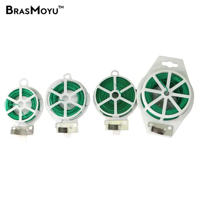 1 Darab Zöld Bevonattal Ellátott Nyakkendőhuzal 20/30/50/100M Vágó Kerti Növény Kötés Zöldség- És Gyümölcsfa Oltó Tartóhoz Rögzített - Image 6