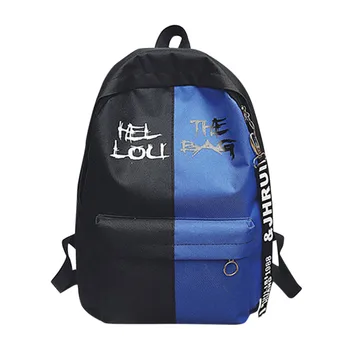 

Backpack Female Korean Version High Quality Fashion Women Lady Or Men Nylon Hit Color Schoolbag Gripesack Dropship #YL5