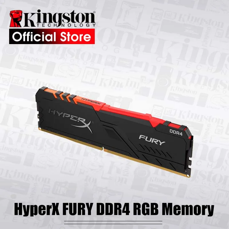 Kingston Hyperx Fury Rgb Dimm Kit 16gb Kingston-Memoria-DDR4-RGB-HyperX-FURY-3200MHz-DDR4-CL16-DIMM-XMP-8GB