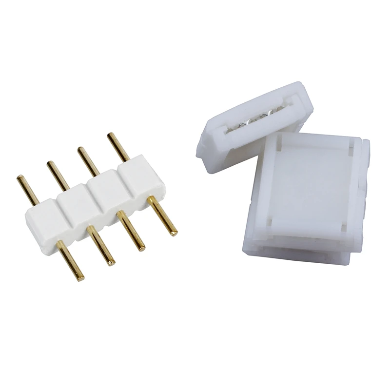 10 шт. 4 Pin разъем адаптера для RGB светодиодный SMD светодиодные полосы полоса Водонепроницаемый& 5 шт. кабель со штыревыми соединителями на обоих концах для подключения 4 Pin коробка передач с соединители проводов белого цвета для LE