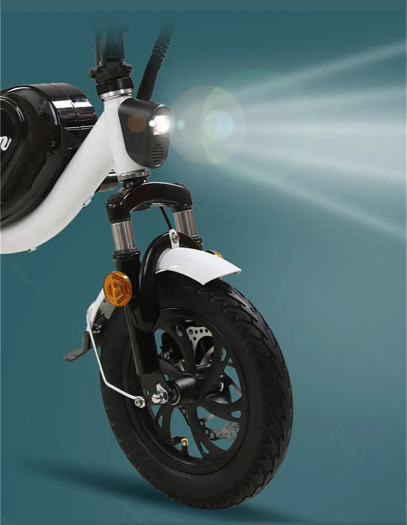 New Style Smart Electric Bike Two Wheeled Electric Bicycles Portable Mini 12 Inch 60KM 48V Electric Scooter Bike With Two Seat (6)
