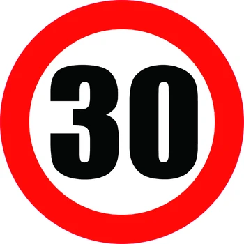 

Aliauto Warning Car Sticker Speed Limit Sign 30KM Decal Accessoriess 30cm