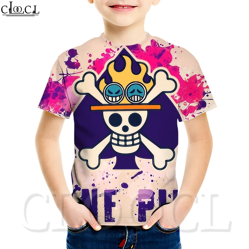 CLOOCL One Piece Monkey D Luffy японское аниме Рисунок Мальчика милая Футболка 3D печать