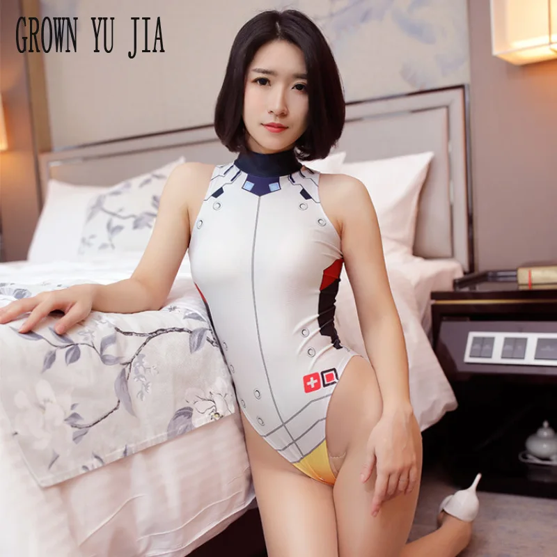 

Sexy Anime Cosplay D.VA Erotic Lingerie porno uniform temptation Sexy Costume Swimsuit Sukumizu High Cut Open crotch Bodysuits