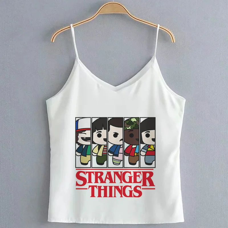 Модный жилет с надписью «Stranger Thing 3» в стиле Харадзюку, ретро, ТВ-шоу «Eleven», сексуальный тонкий летний женский топ для вечеринки, Забавный Повседневный укороченный топ на бретельках - Цвет: 2586