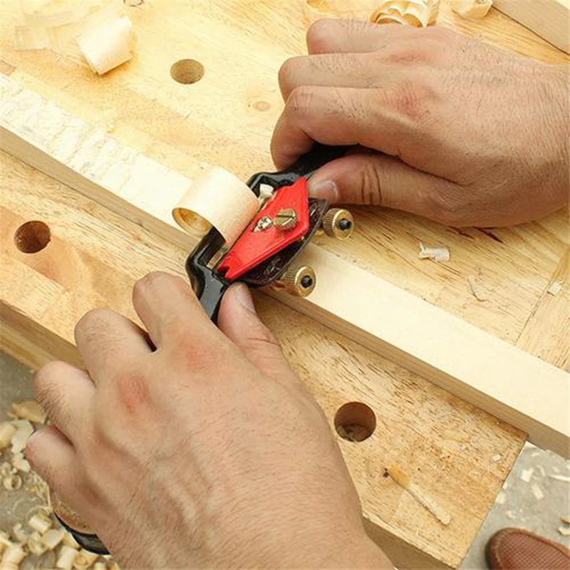 Woodworking Hand Tools Adjustable Plane Spokeshave Woodworking Hand Planer Trimming Tools 9 Inch Wood Hand Cutting Edge Chisel Tool with Screw