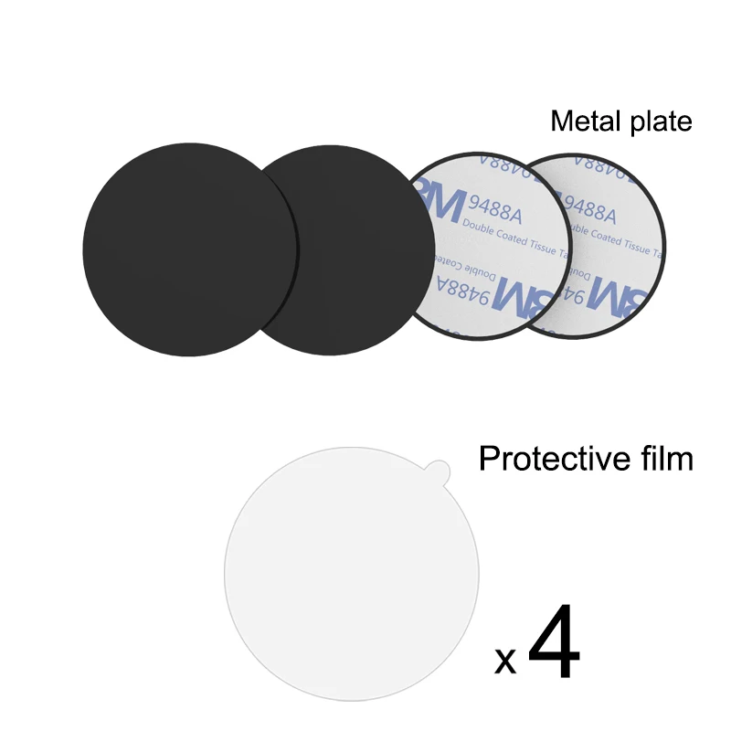 XMXCZKJ Лидер продаж металлическая пластина автомобильный Магнитный комплект для замены 3M клей специально используется для магнитного держателя телефона Аксессуары для крепления - Цвет: 4Round