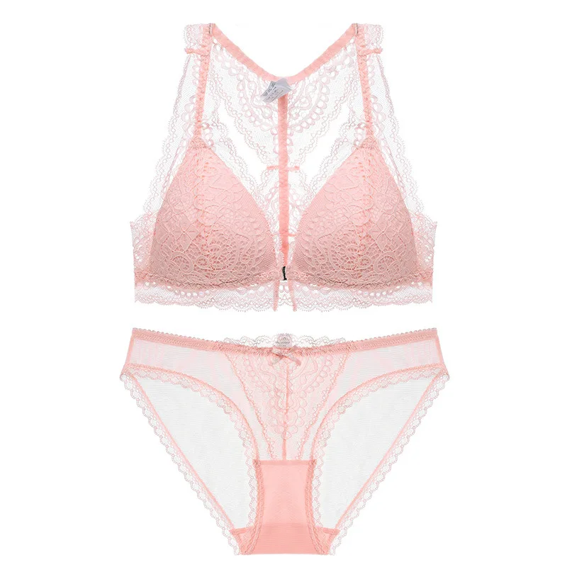 

[ALFOU] brand high quality Push-up bra 3/4 Cup gather girl underwear Women's Underwear Sets Front Closure No rims Bra