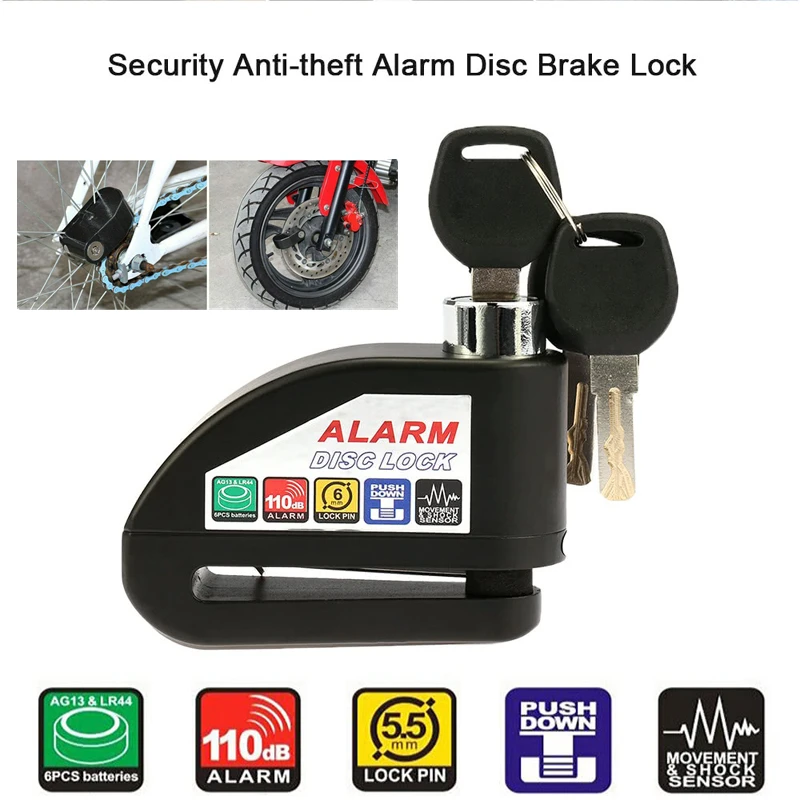 motorcycle brake lock alarm