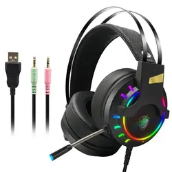 Casque de jeu professionnel avec Microphone, pour ordinateur Gamer, canal USB 3.5/7.1, basse profonde 