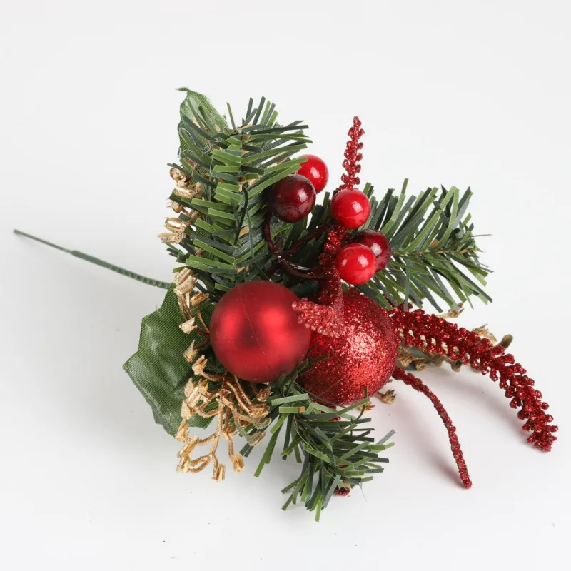 Рождественские цветы, орнамент, искусственные сосновые стебли, искусственная сосна, конус, цветочные композиции, венок для праздника, дома, зимний декор, Новинка - Цвет: A5