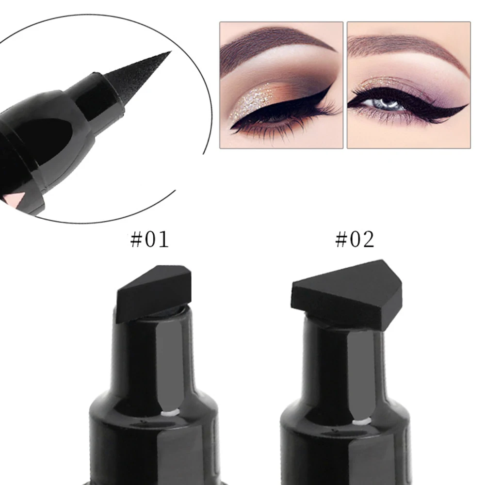 Двухсторонняя подводка для глаз, косметический макияж, 2 стиля, стойкая черная жидкая подводка для глаз, маркер, Водостойкий карандаш TSLM1