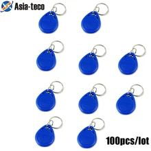 100 pçs/lote Adesivos Chaveiro Cartão de 125khz RFID Tag Keyfob ID TK4100 Da Entrada Da Porta de Controle De Acesso EM Chaveiro de Token