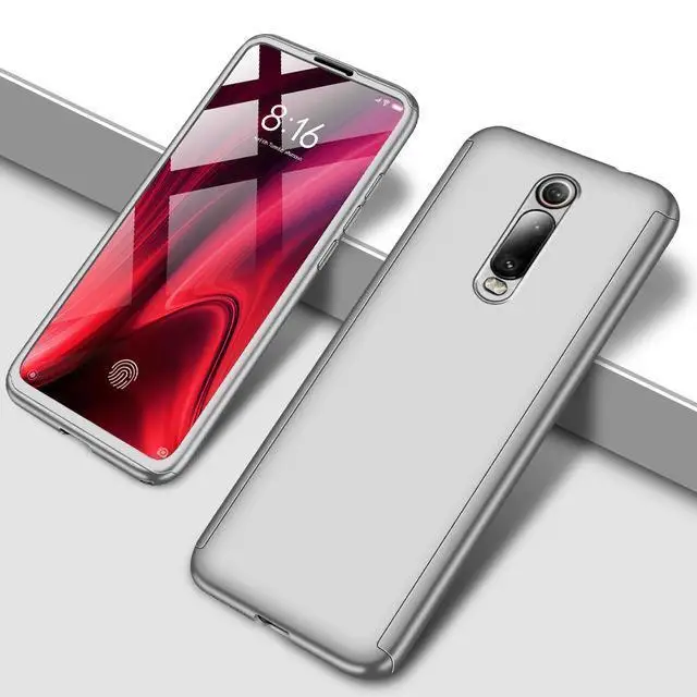 Серебристый 360 полный защитный чехол для телефона для Xiaomi CC9 CC9E Mi9T 9 8 A2 Lite чехол для телефона Redmi Note 7 5 K20 Pro 7A 6A 5A GO противоударный чехол - Цвет: Серебристый