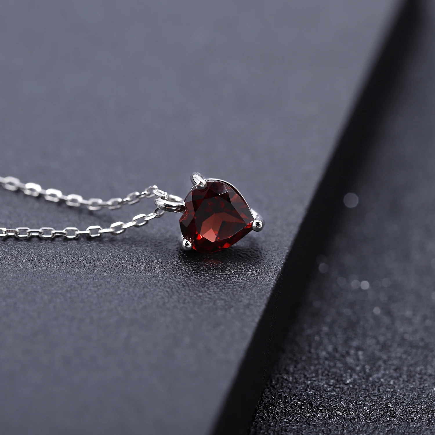 GEM'S BALLET 1,47 CT натуральный гранат для женщин ювелирные изделия 925 пробы серебро элегантный кулон в форме сердца ожерелье