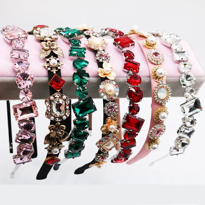 Модные жемчужные очаровательные металлические кристаллы барокко Hairband простой тиара ажурный головной убор для женщин Свадебные аксессуары для волос ювелирные изделия Вечерние